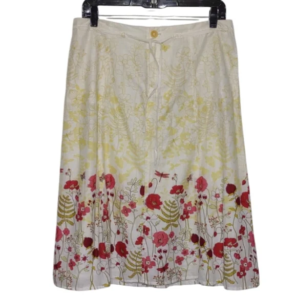 Vintage Vibes: Eddie Bauer 100% Cotton Midi Skirt Size 8 Cottagecore Dainty - Picture 3 of 10